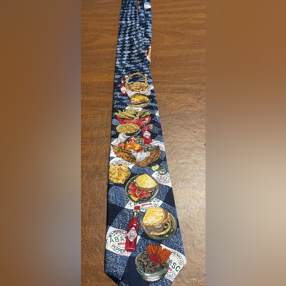 Tabasco Blue and Red Silk Necktie